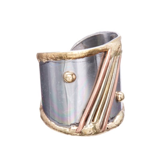 🔶 Handmade Mixed Metal Cuff Ring 🔶 - Picture 8 of 9
